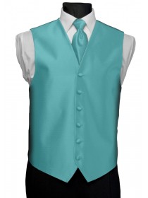 'After Six' Aries Full Back Vest - Turquoise